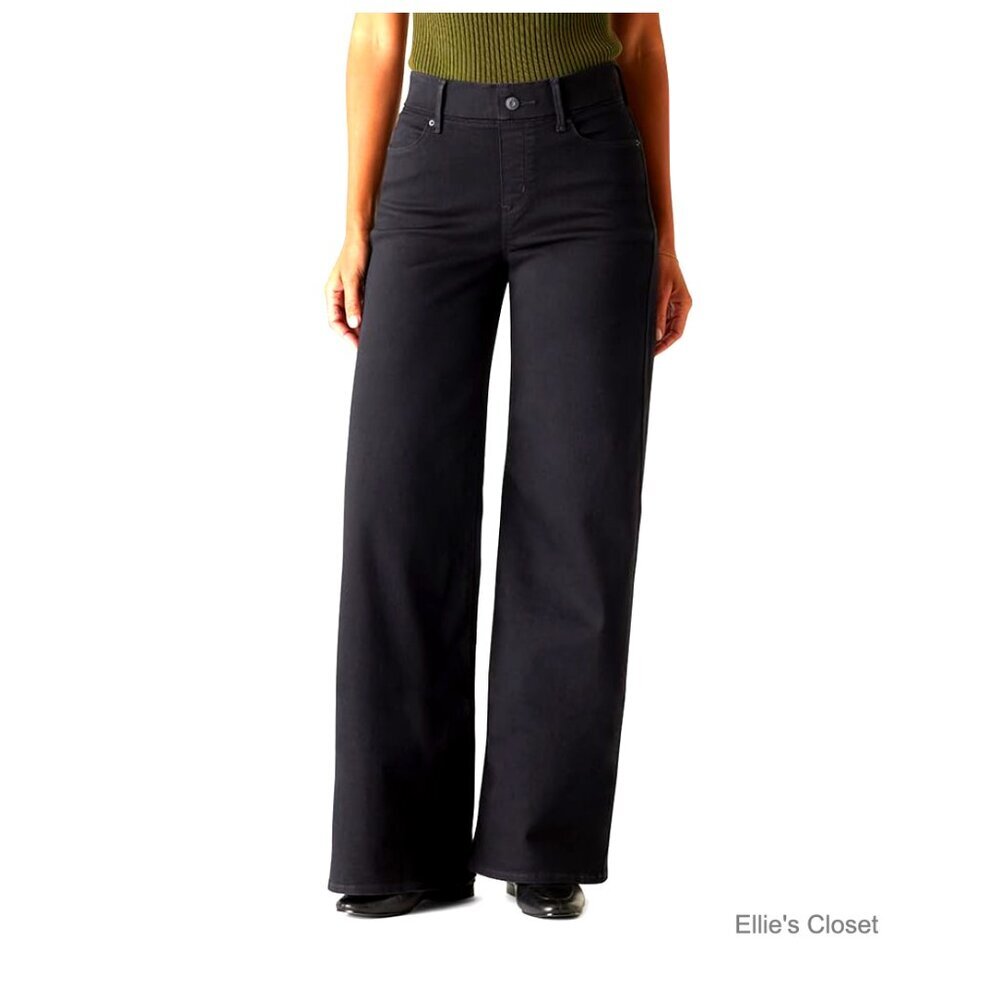 Totally Shaping Ultimate Pull-on Wide Leg Jeans Mid Rise Stretch Denim